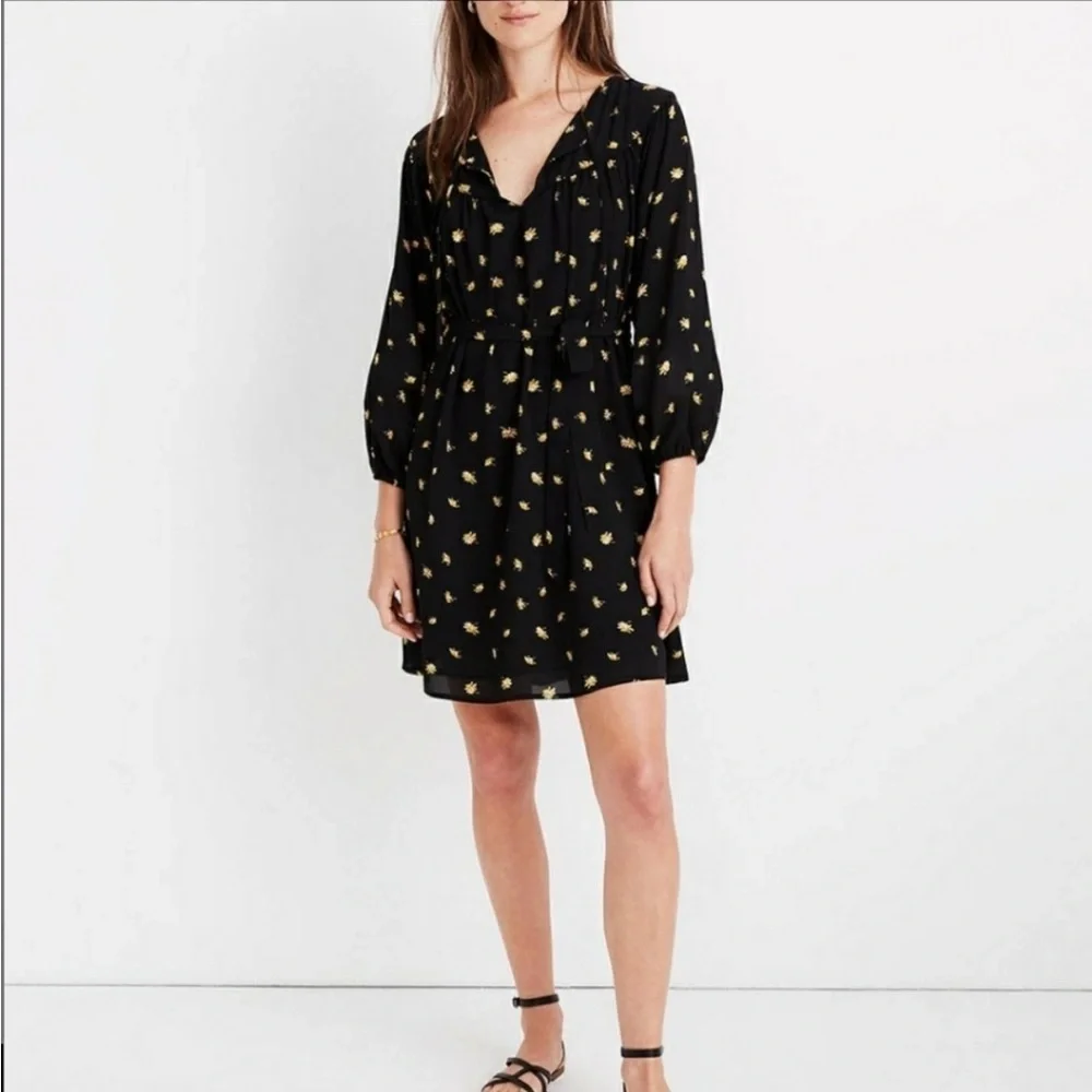 MADEWELL tie-waist mini dress in french daisies - Picture 3 of 11